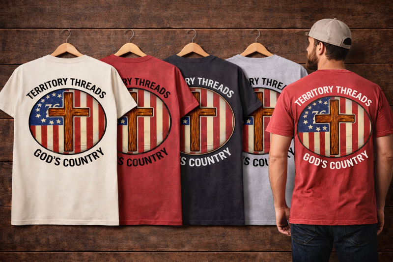 God's Country Wooden Cross 76 T-Shirt